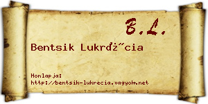 Bentsik Lukrécia névjegykártya